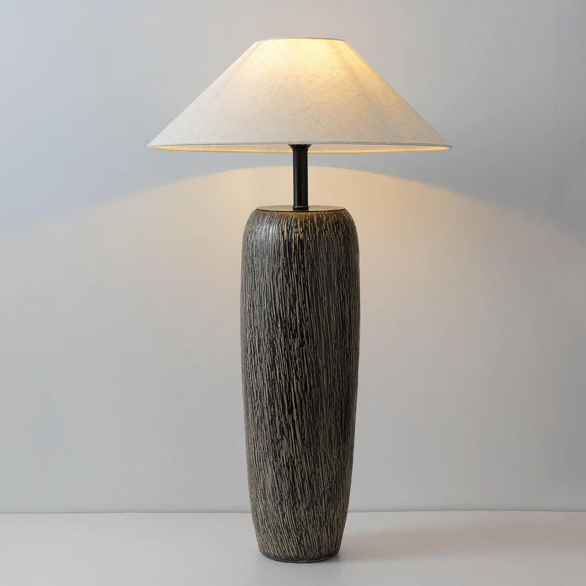 Hael Weathered Wood Grain Floor Lamp