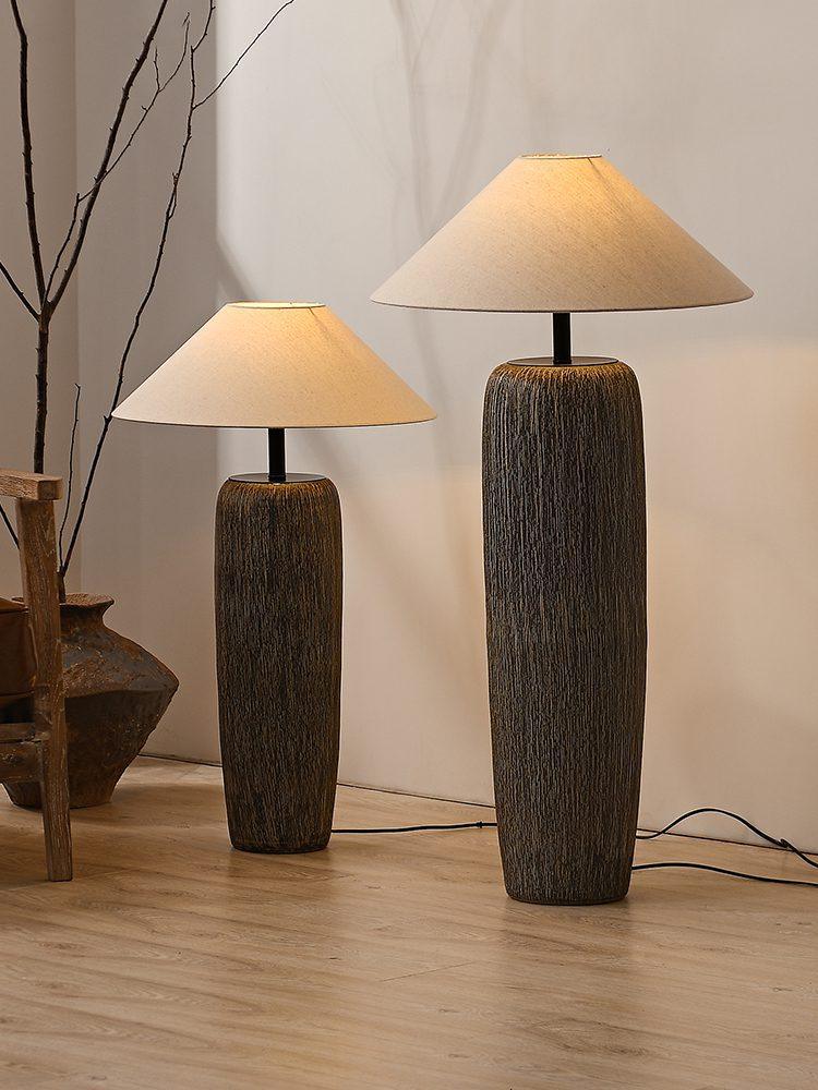 Hael Weathered Wood Grain Floor Lamp