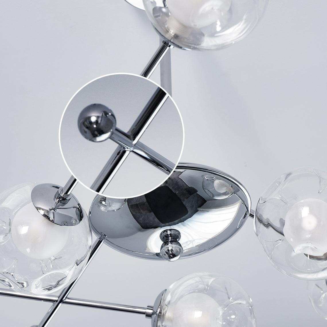 Lioreaine Chandelier Chrome Glass