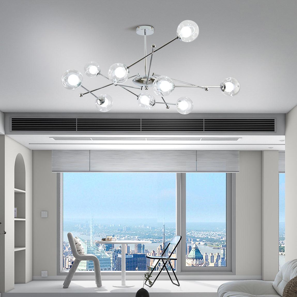 Lioreaine Chandelier Chrome Glass