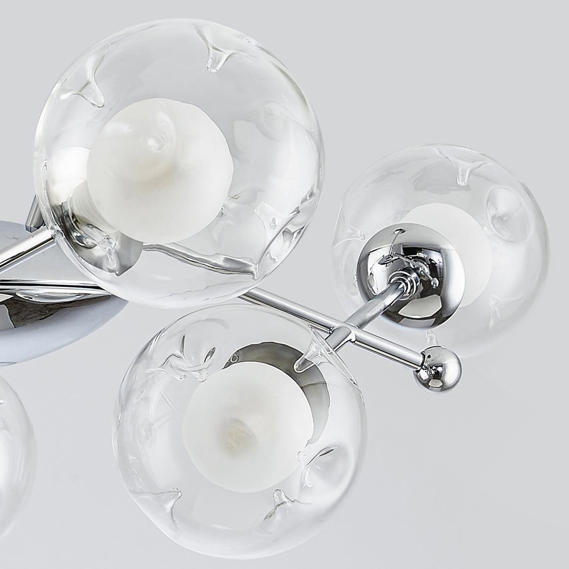 Lioreaine Chandelier Chrome Glass