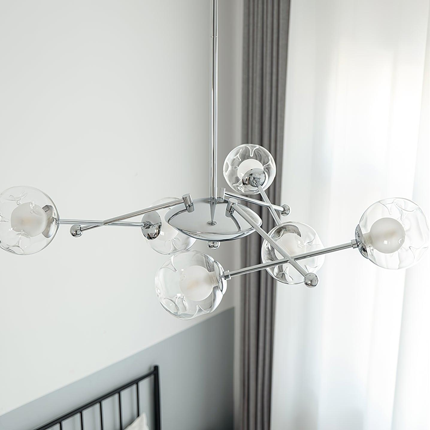 Lioreaine Chandelier Chrome Glass