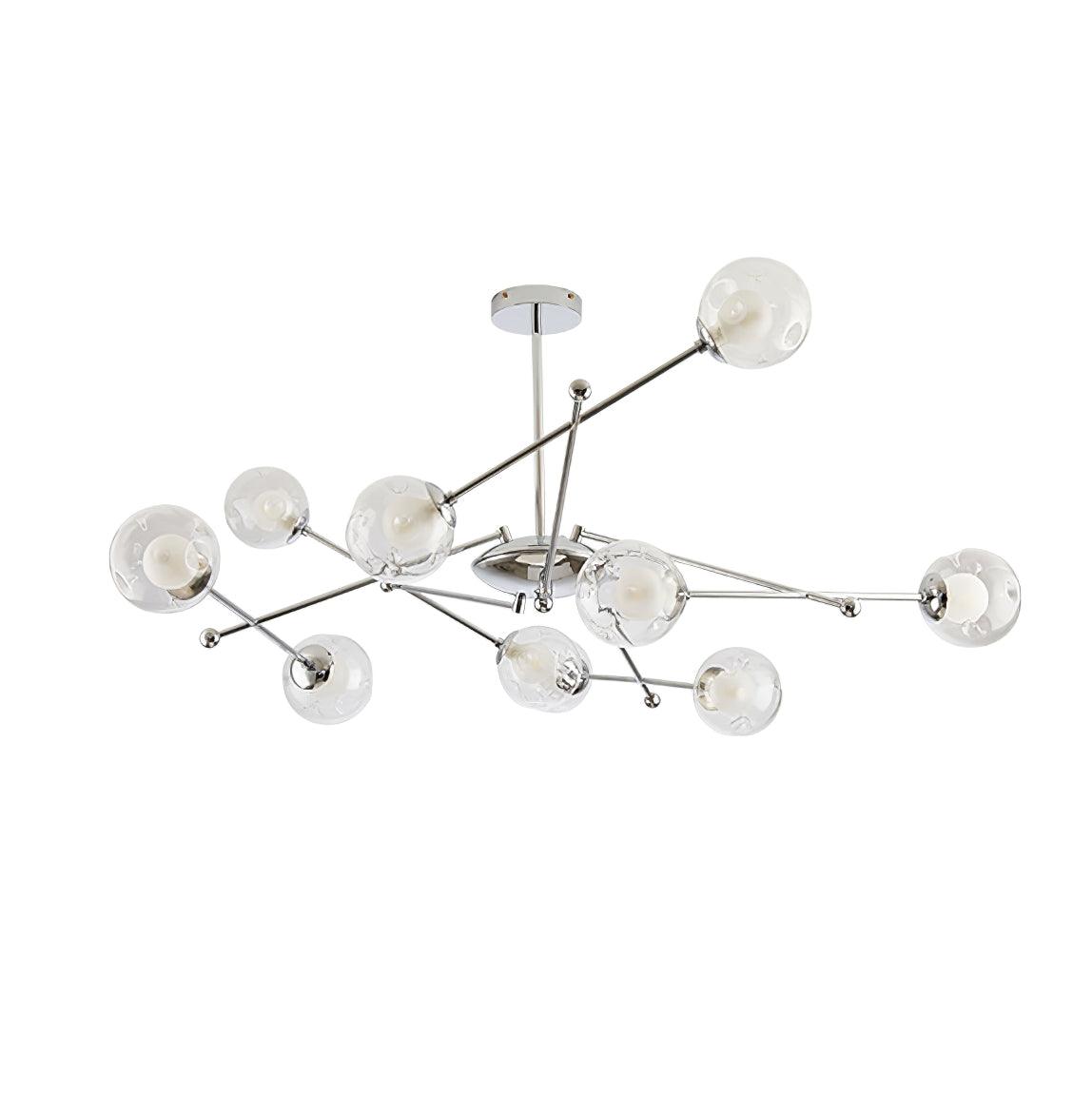 Lioreaine Chandelier Chrome Glass