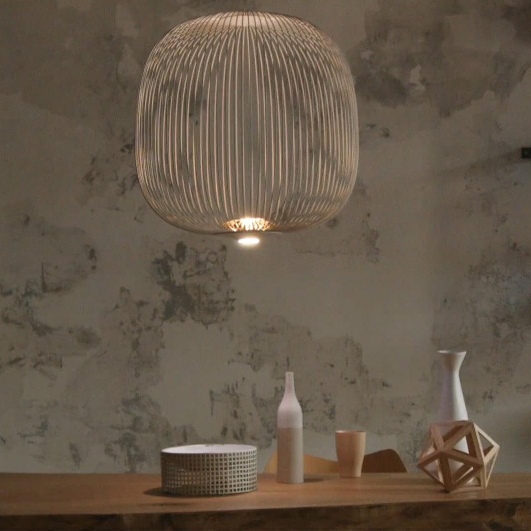 Aero Lightweight Spokes Cage Pendant Light - Neutral Decor