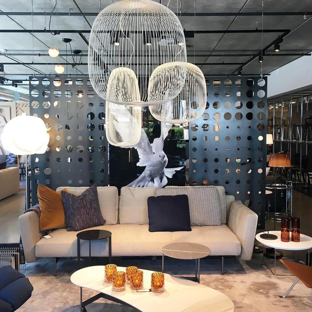 Aero Lightweight Spokes Cage Pendant Light - Neutral Decor