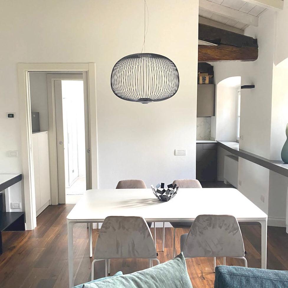 Aero Lightweight Spokes Cage Pendant Light - Neutral Decor