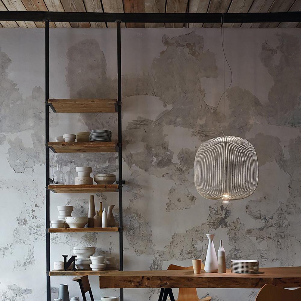 Aero Lightweight Spokes Cage Pendant Light - Neutral Decor