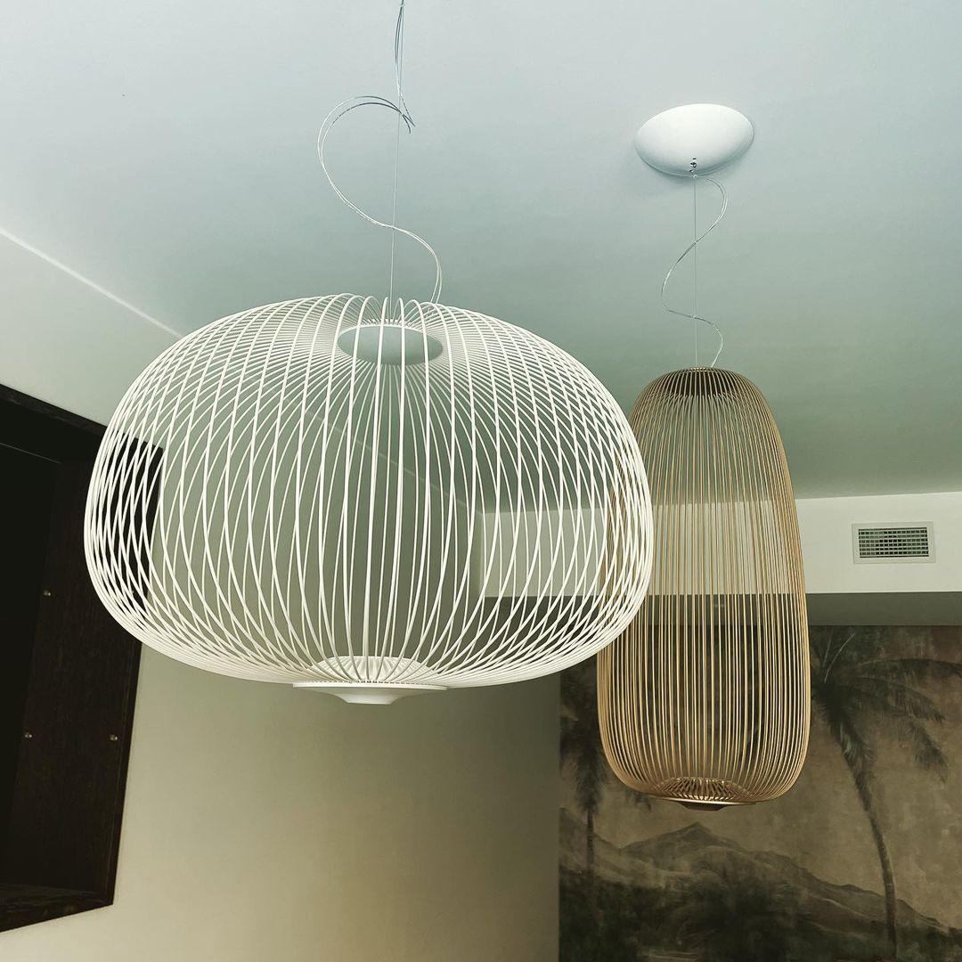 Aero Lightweight Spokes Cage Pendant Light - Neutral Decor