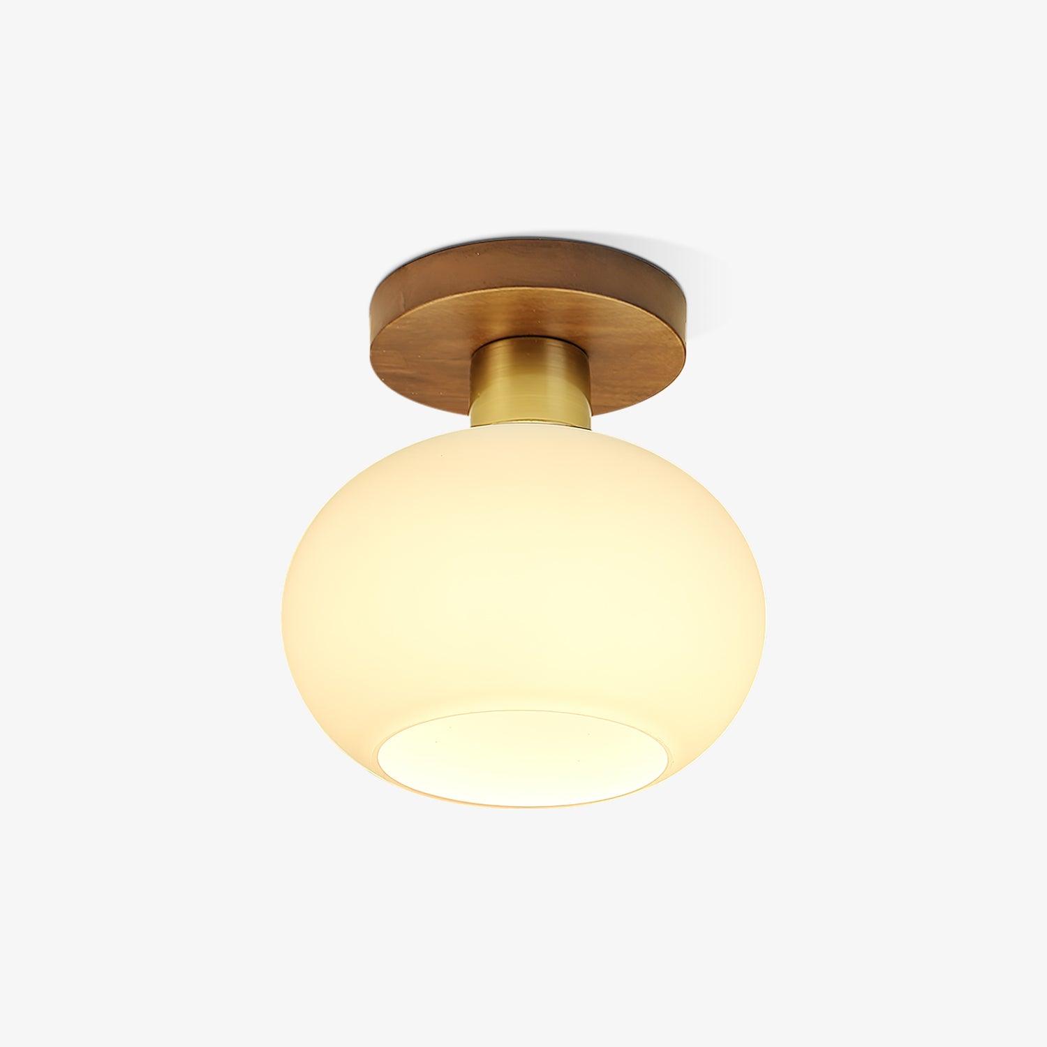 Elorusl Nordic Art White Shell Glass Ceiling Lamp