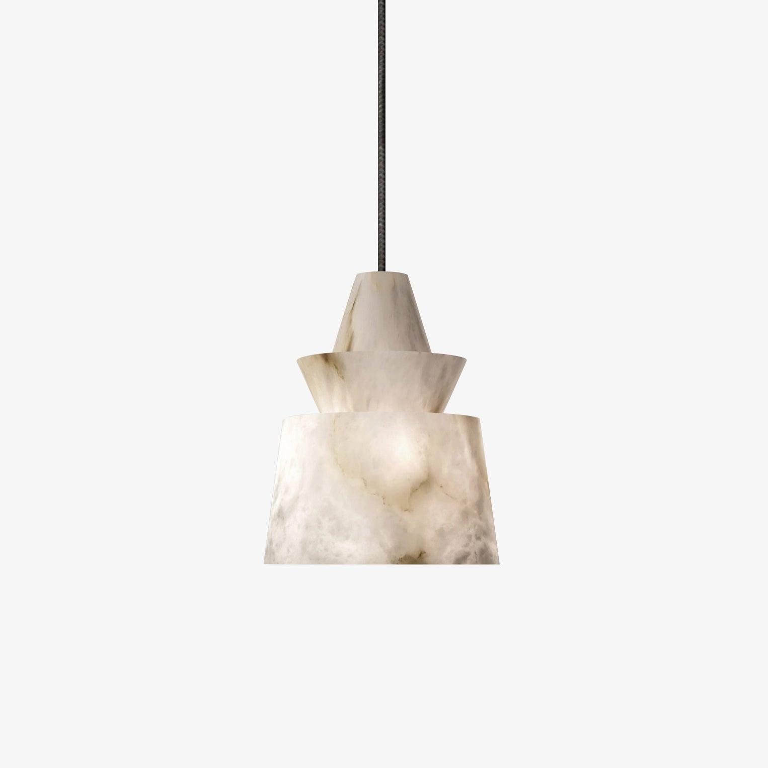 Curineth Minimalist Alabaster Pendant Light - Neutral Decor