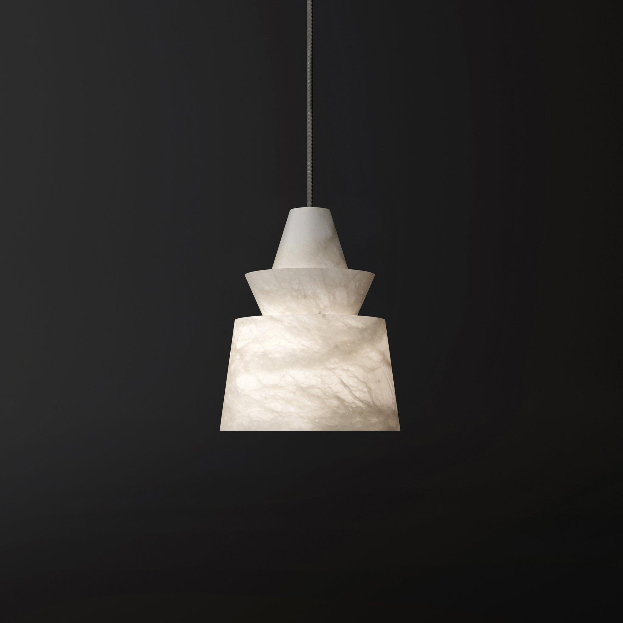 Curineth Minimalist Alabaster Pendant Light - Neutral Decor