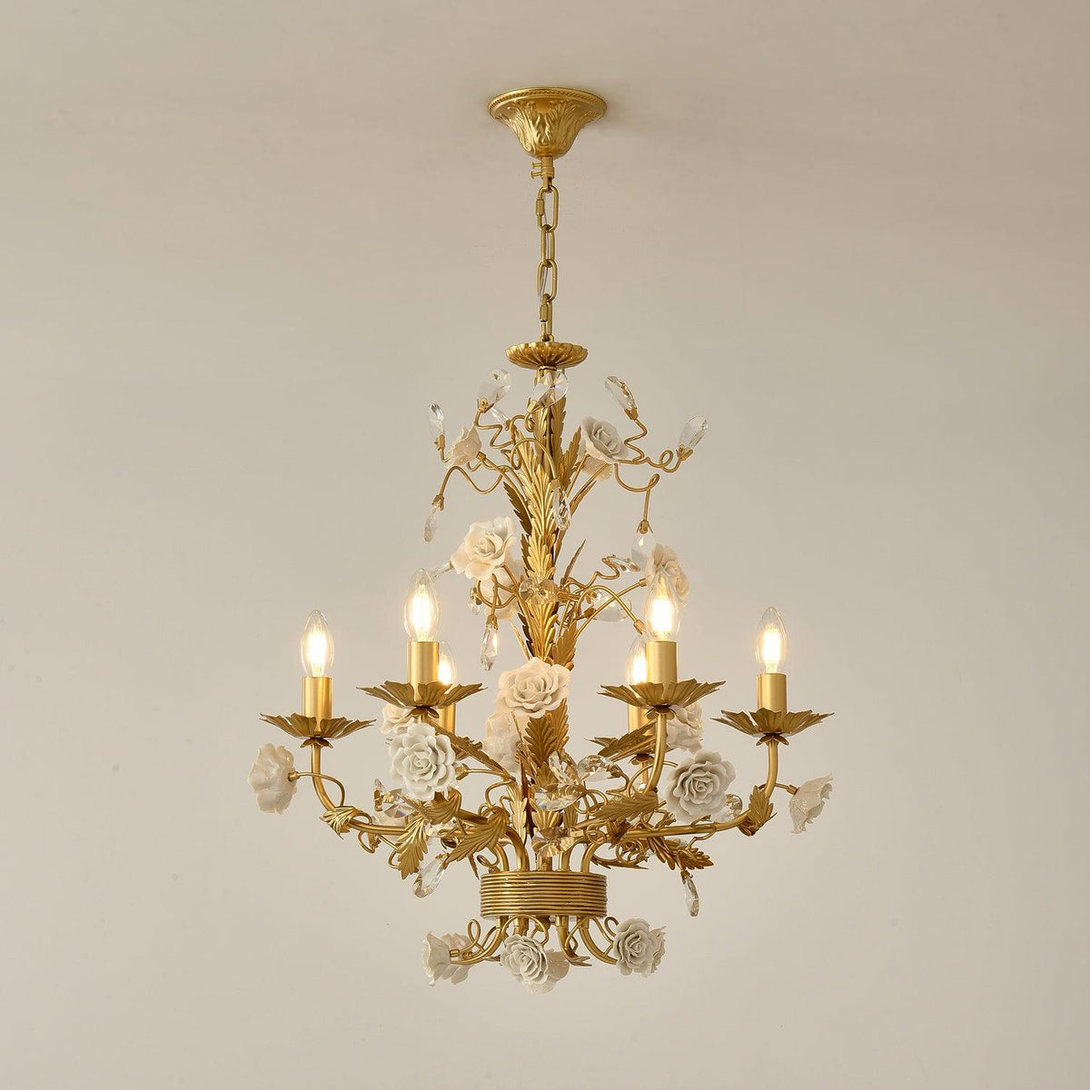Elyarelle Chandelier White Rose Crystal