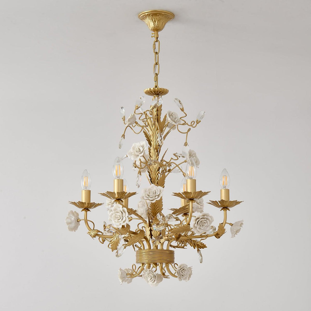 Elyarelle Chandelier White Rose Crystal