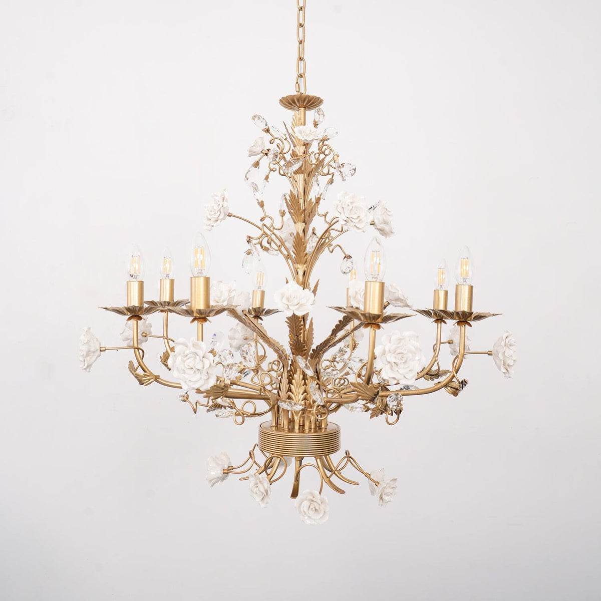 Elyarelle Chandelier White Rose Crystal
