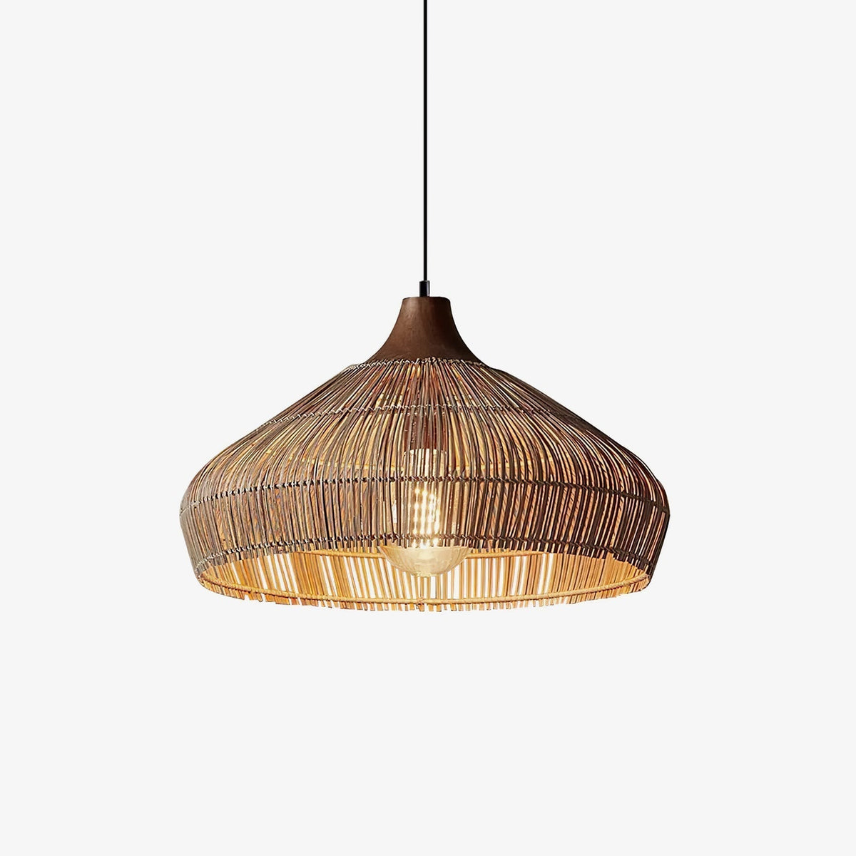 Lythean Elegance Art Rattan Wood Pendant Light