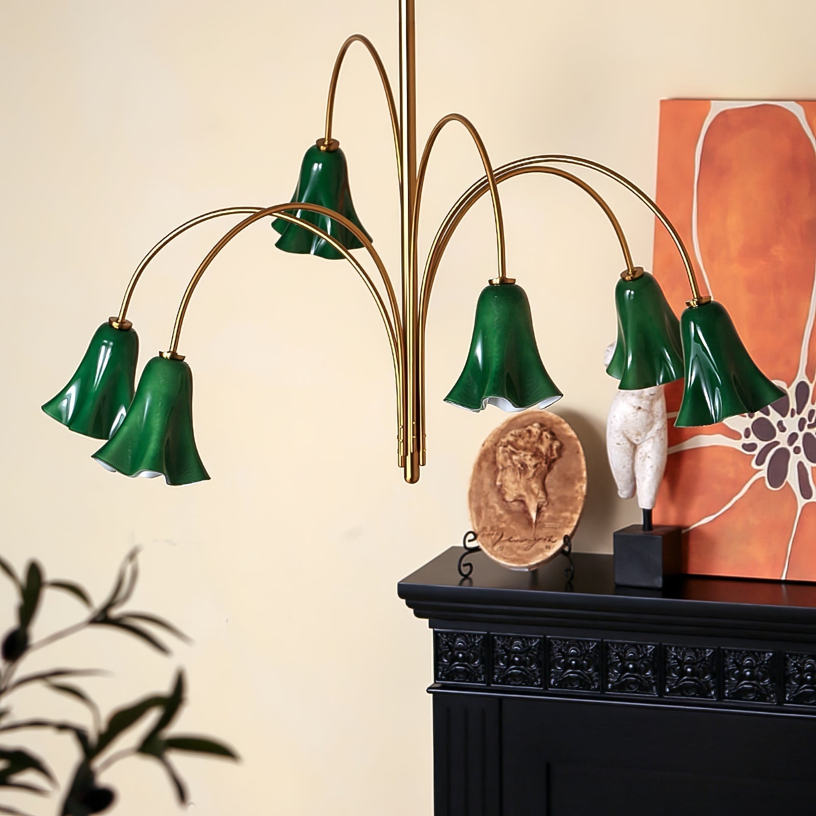 EmeraldBell Glass Pendant Chandelier