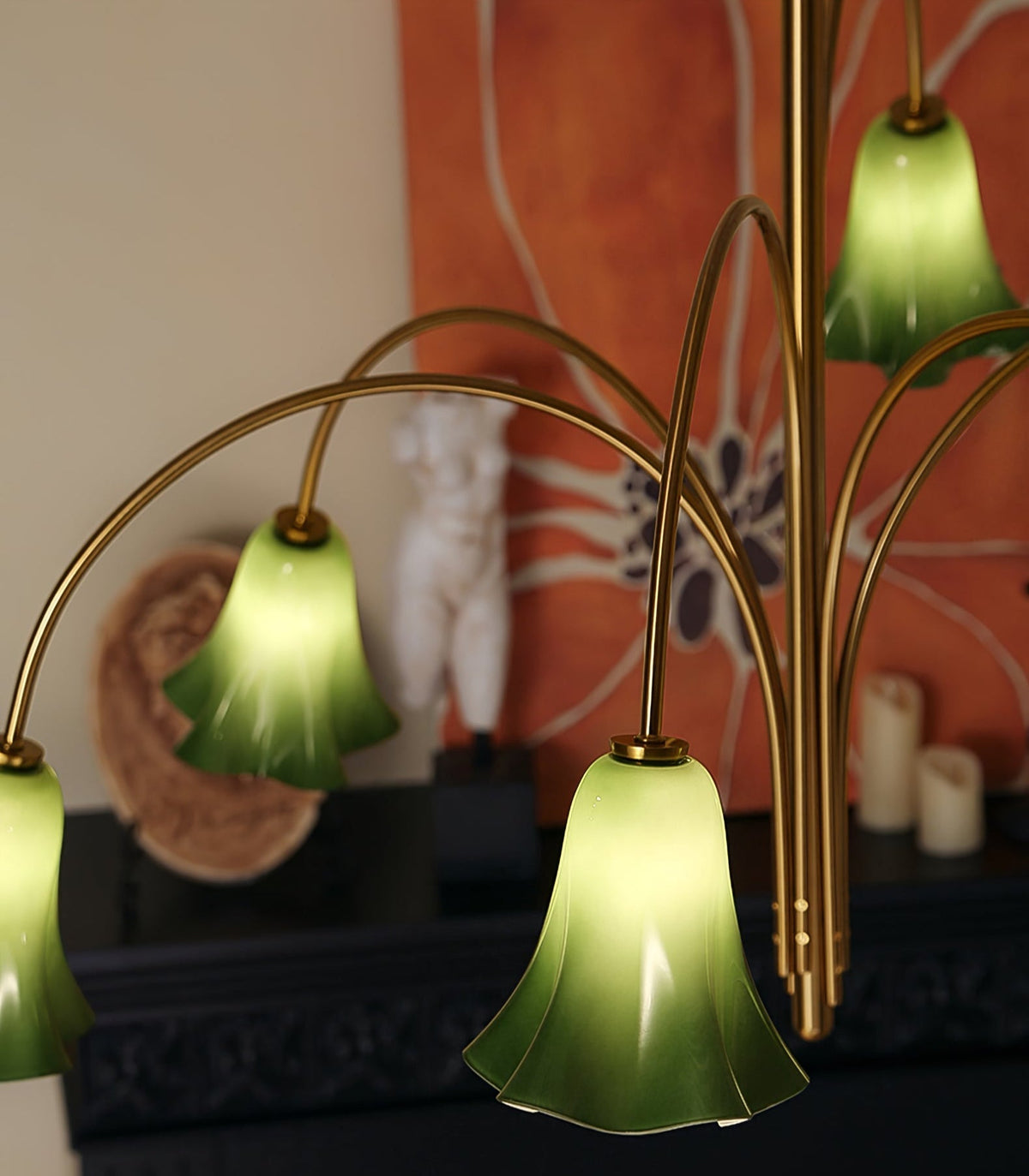 EmeraldBell Glass Pendant Chandelier