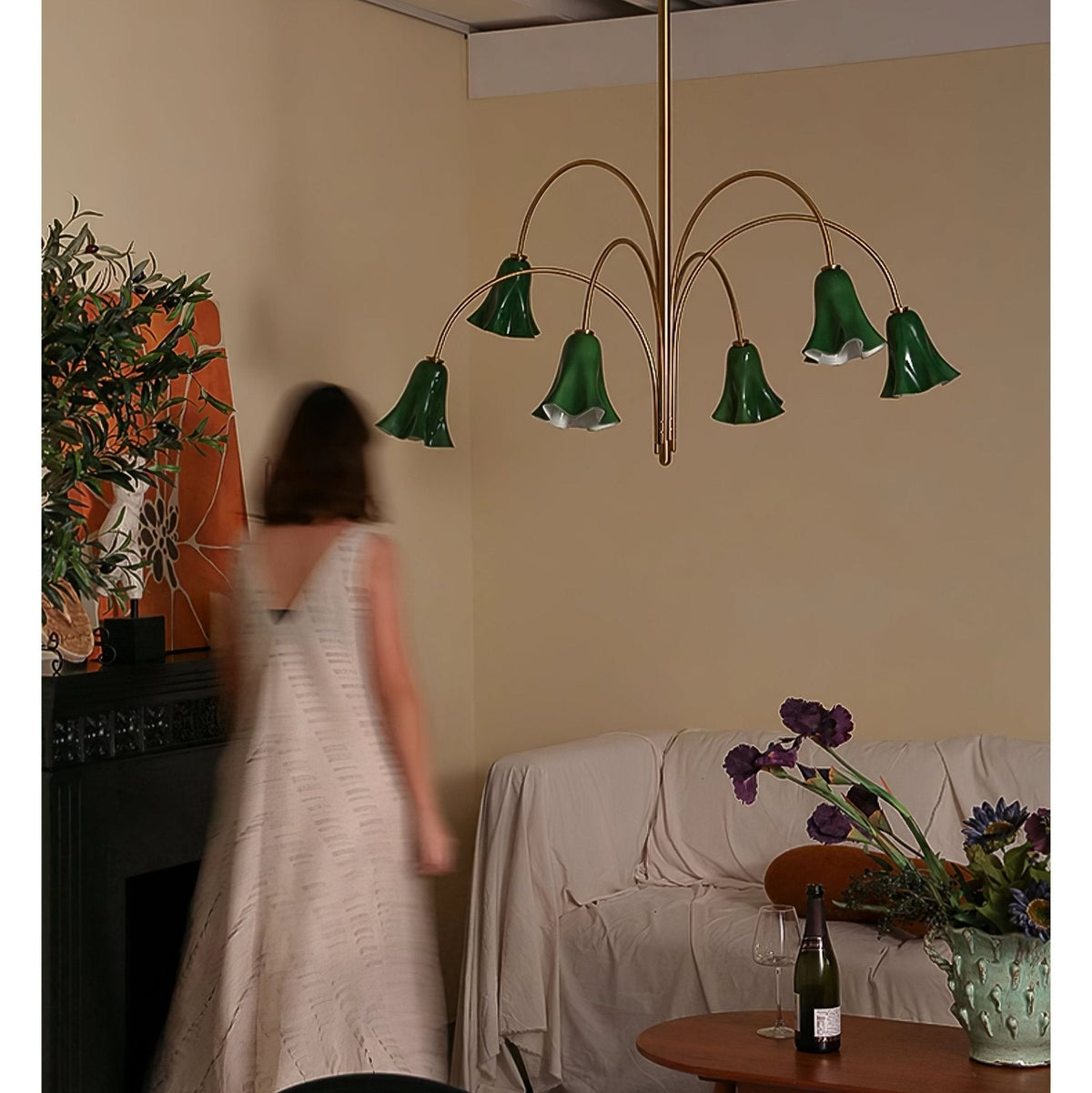 EmeraldBell Glass Pendant Chandelier