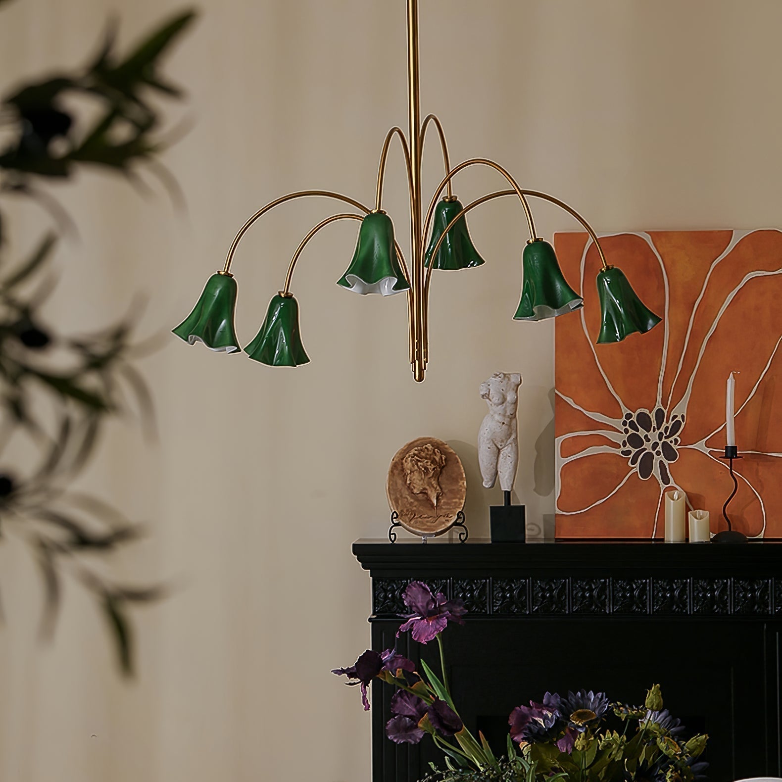 EmeraldBell Glass Pendant Chandelier