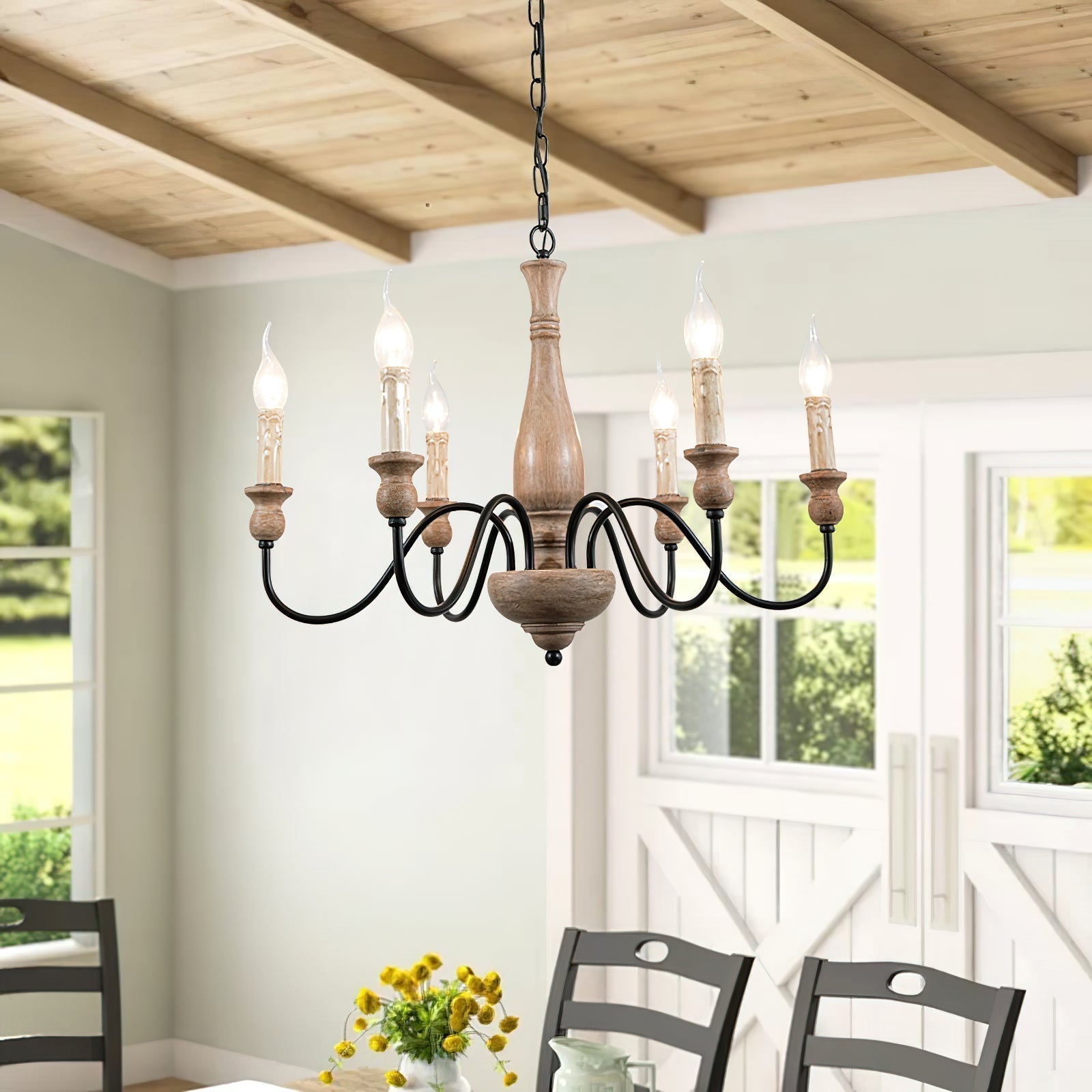 Viraarena Chandelier Farmhouse Rustic