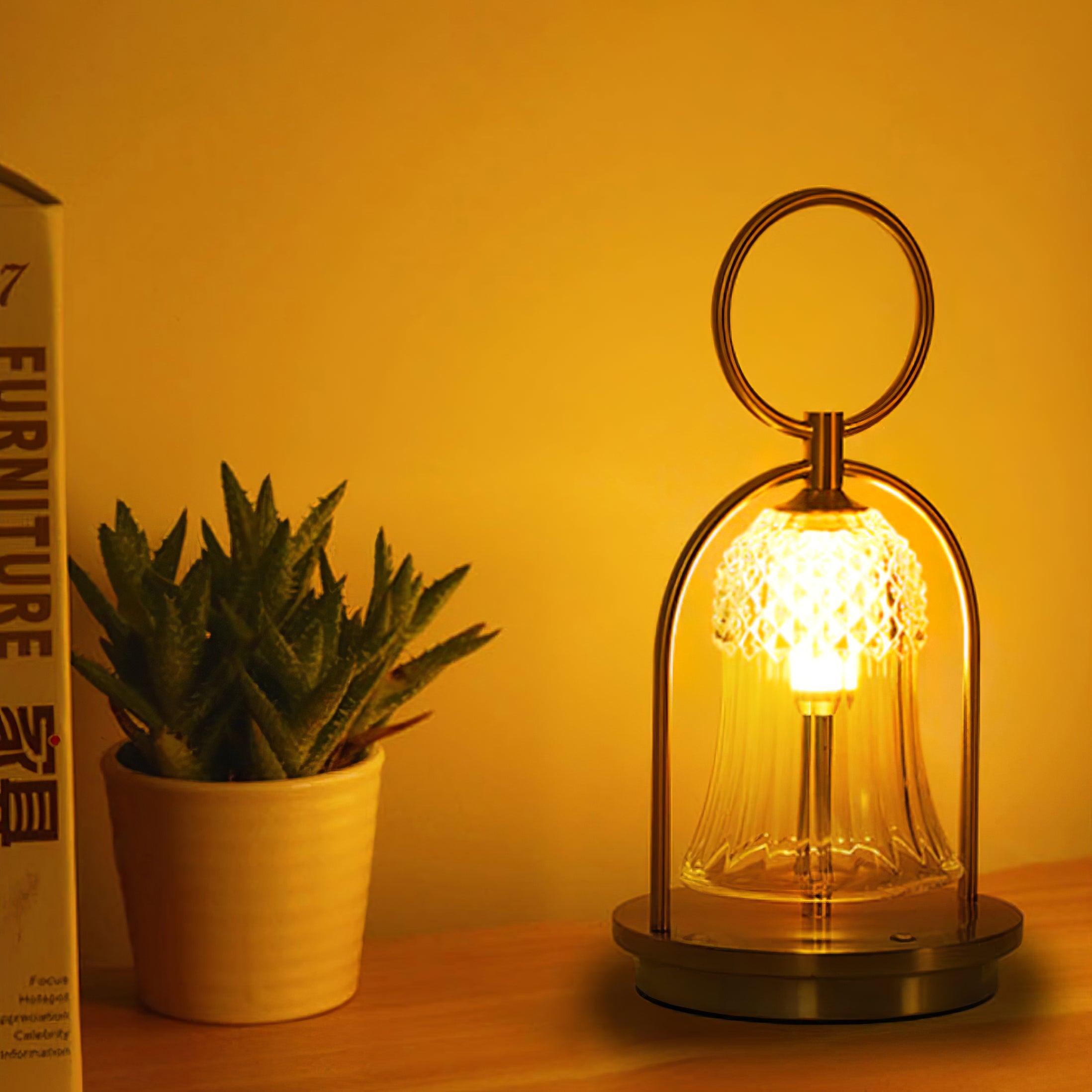 Bell Vintage Glass Table Lamp