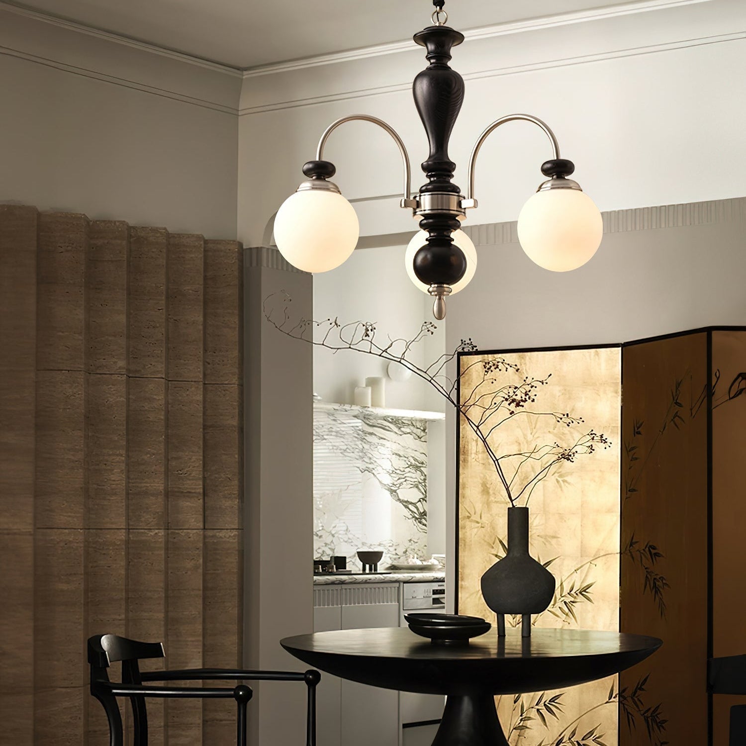 Solara Chandelier Classic Wooden Brass - Neutral Decor