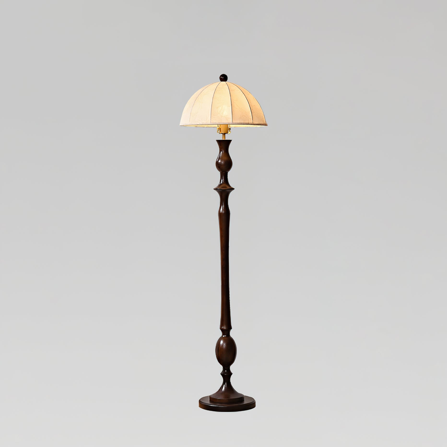 Syliora Vintage Wood Floor Lamp