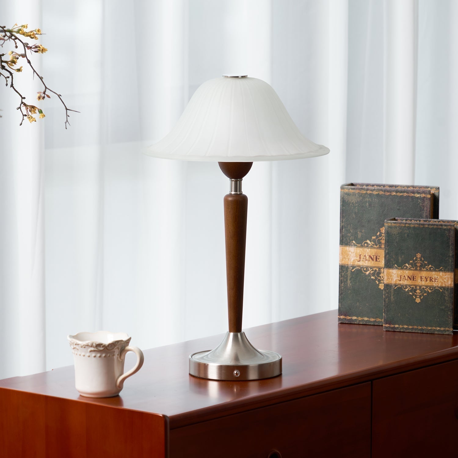 Elviveria Vintage Wood Table Lamp