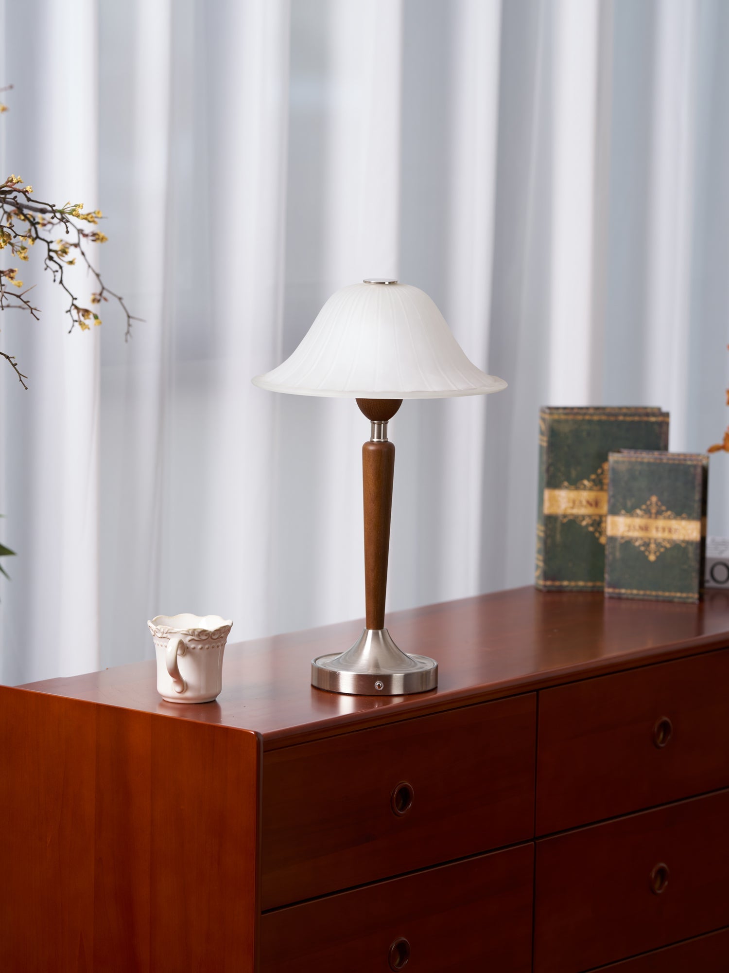 Elviveria Vintage Wood Table Lamp