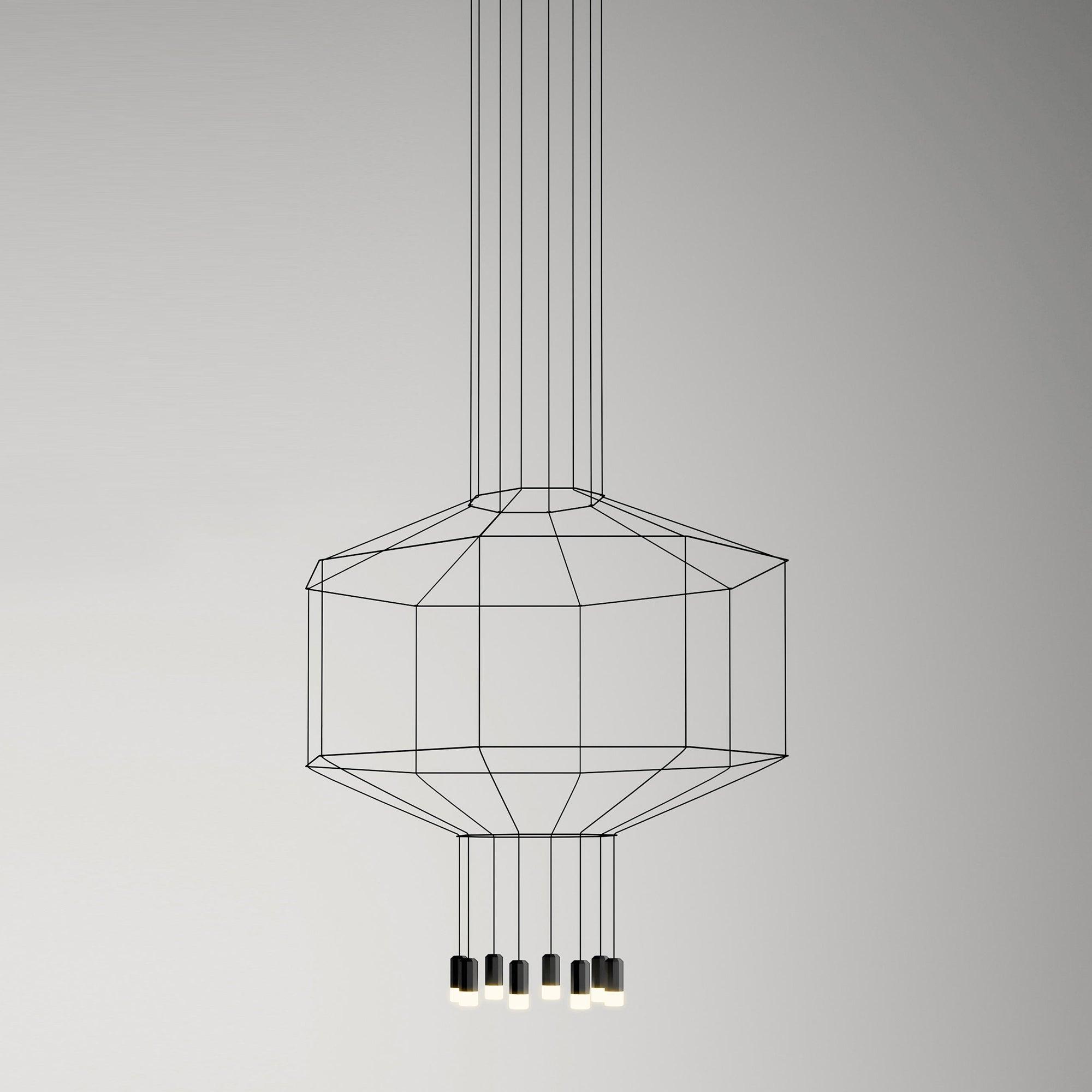 Elaalora Pendant Lamp Geometric Wire Black LED