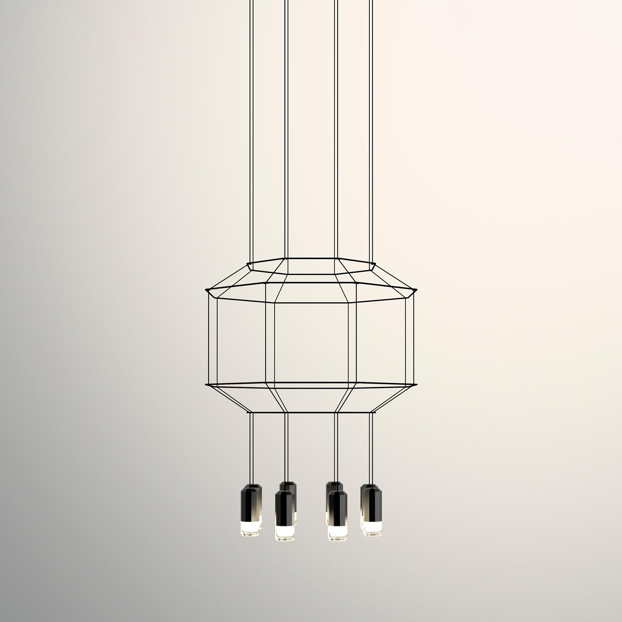 Elaalora Pendant Lamp Geometric Wire Black LED
