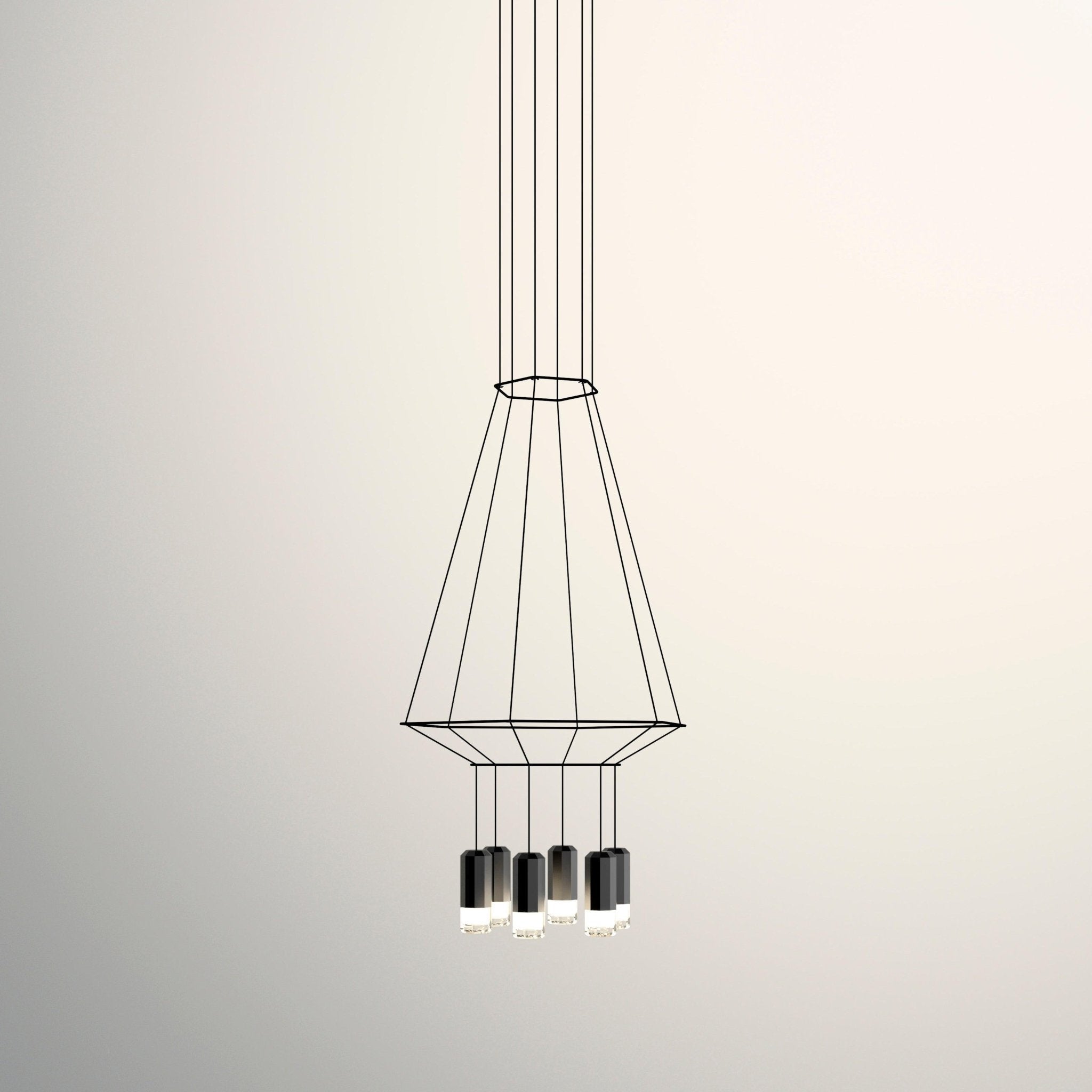 Elaalora Pendant Lamp Geometric Wire Black LED