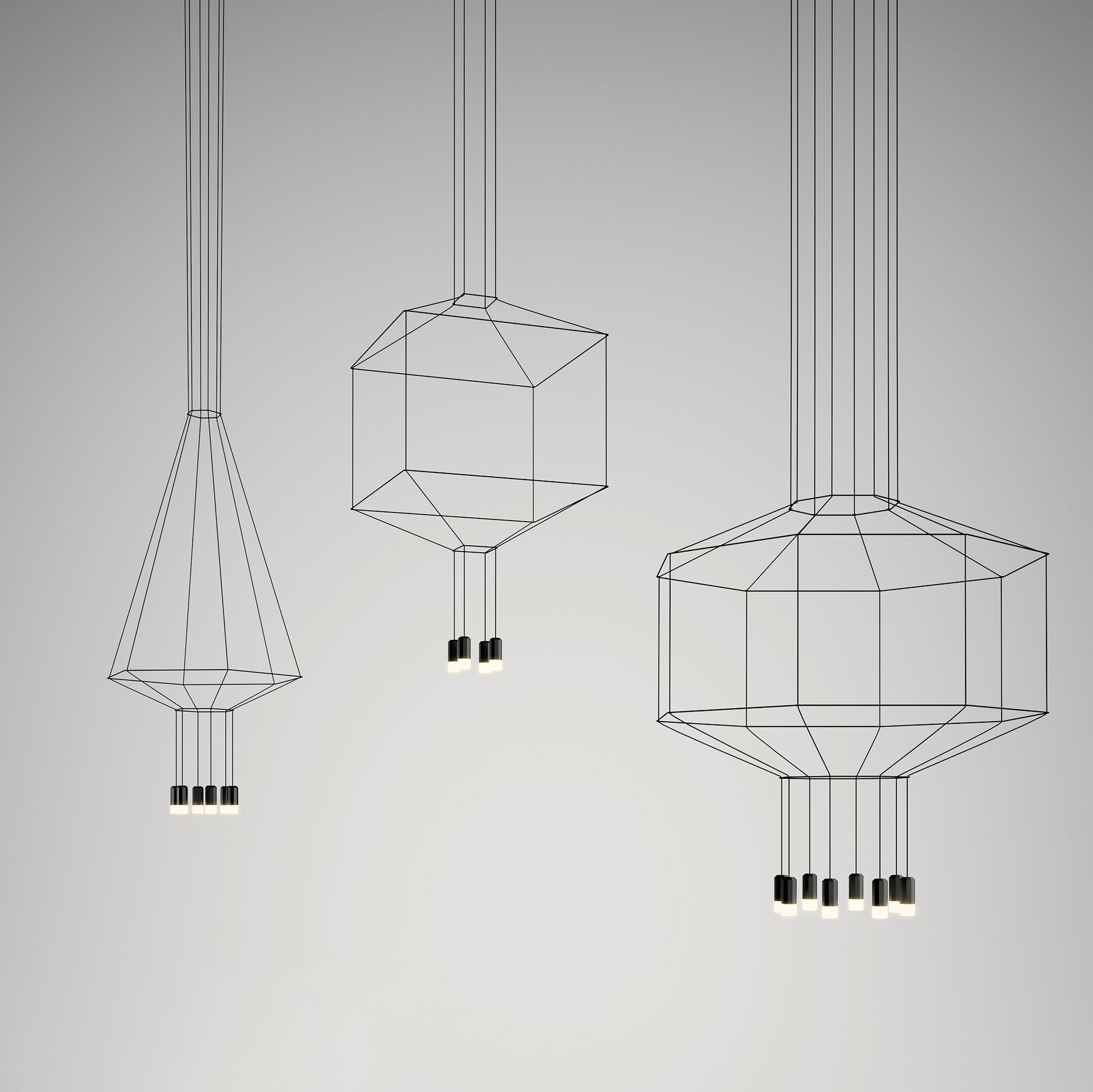 Elaalora Pendant Lamp Geometric Wire Black LED