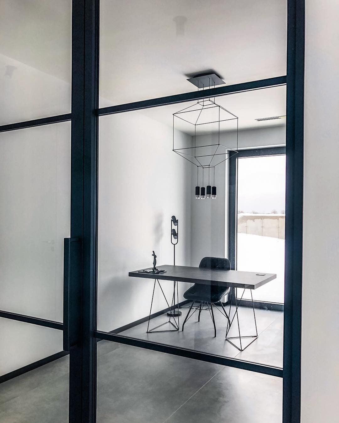 Elaalora Pendant Lamp Geometric Wire Black LED