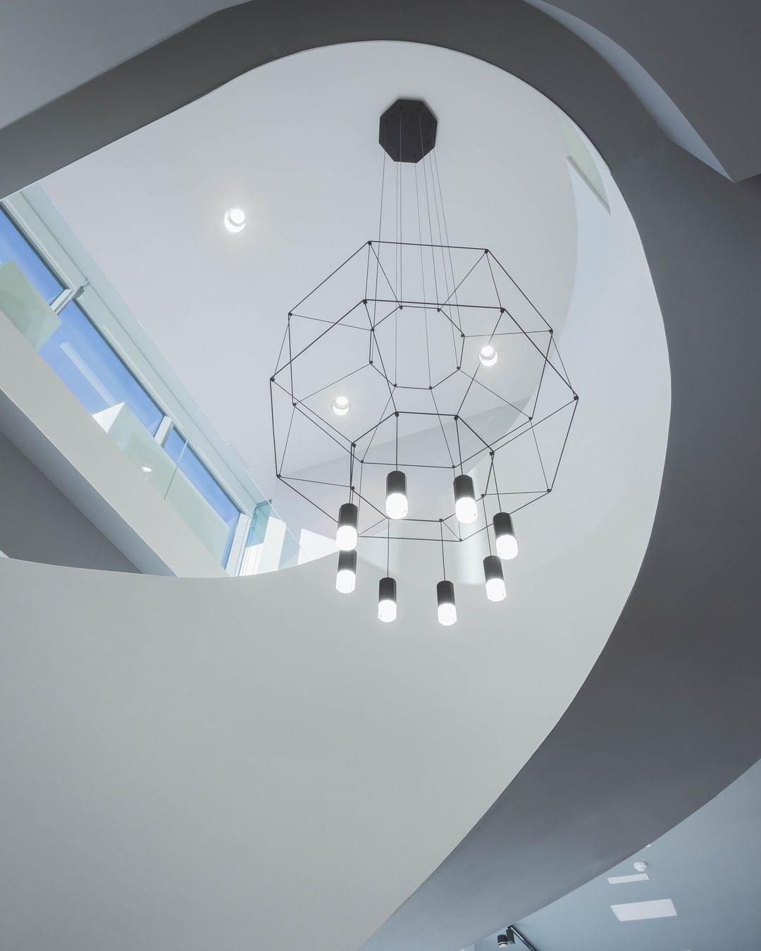 Elaalora Pendant Lamp Geometric Wire Black LED