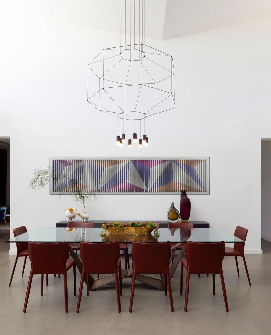 Elaalora Pendant Lamp Geometric Wire Black LED