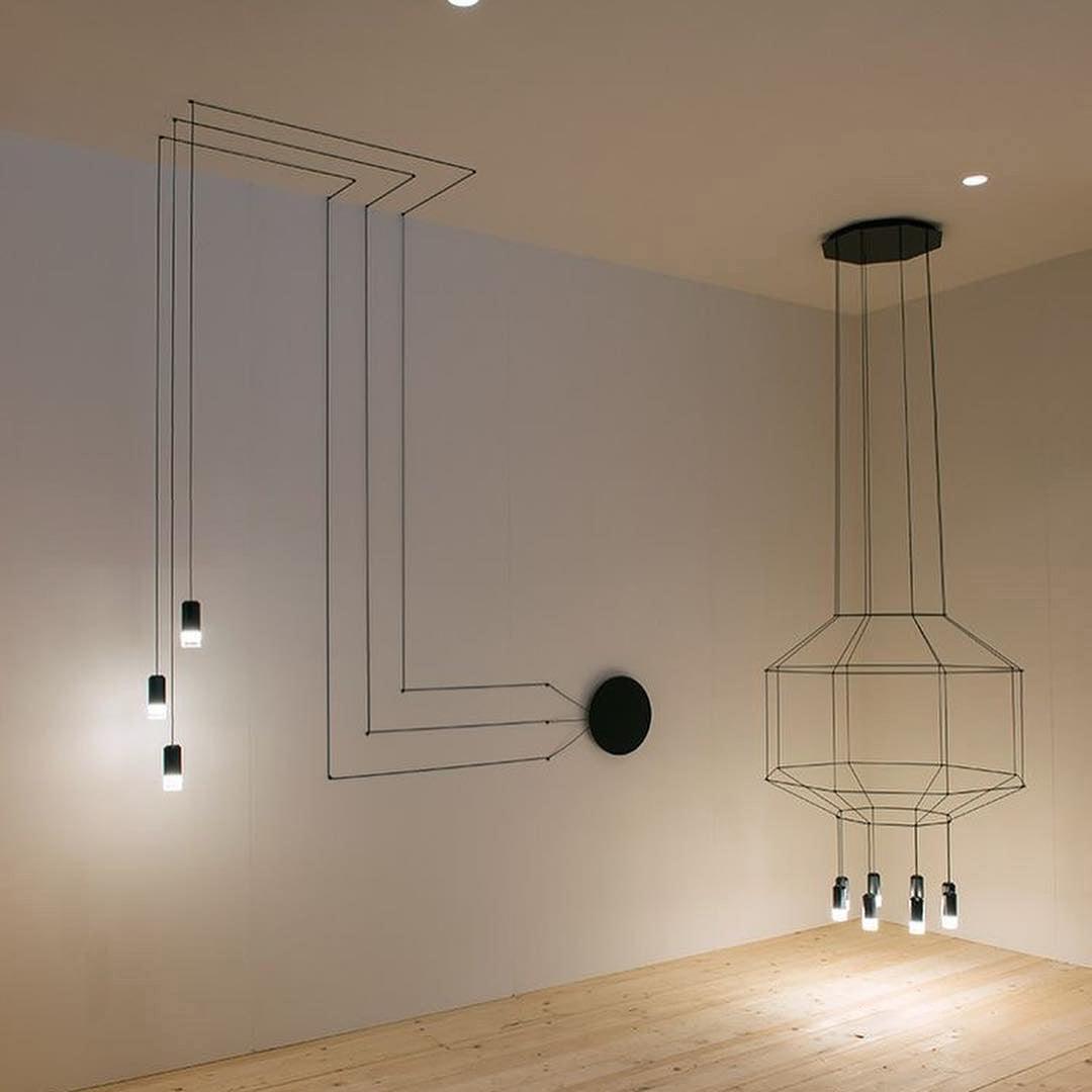Elaalora Pendant Lamp Geometric Wire Black LED