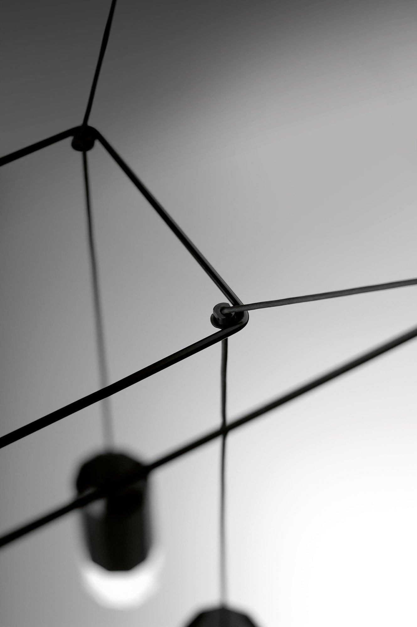 Elaalora Pendant Lamp Geometric Wire Black LED