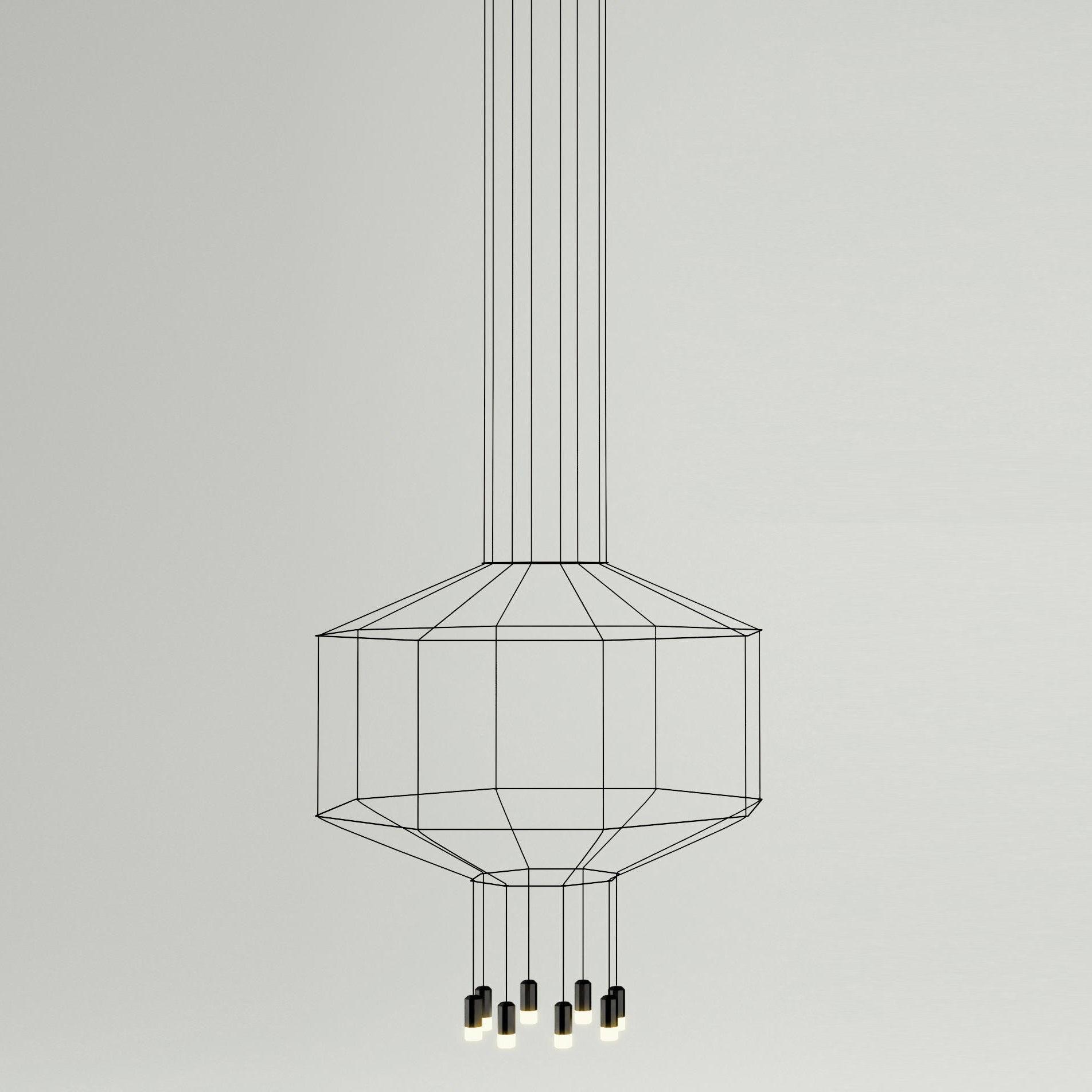 Elaalora Pendant Lamp Geometric Wire Black LED