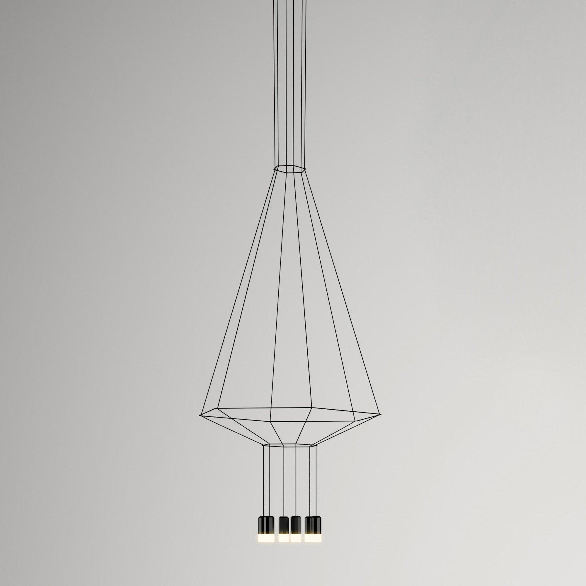 Elaalora Pendant Lamp Geometric Wire Black LED