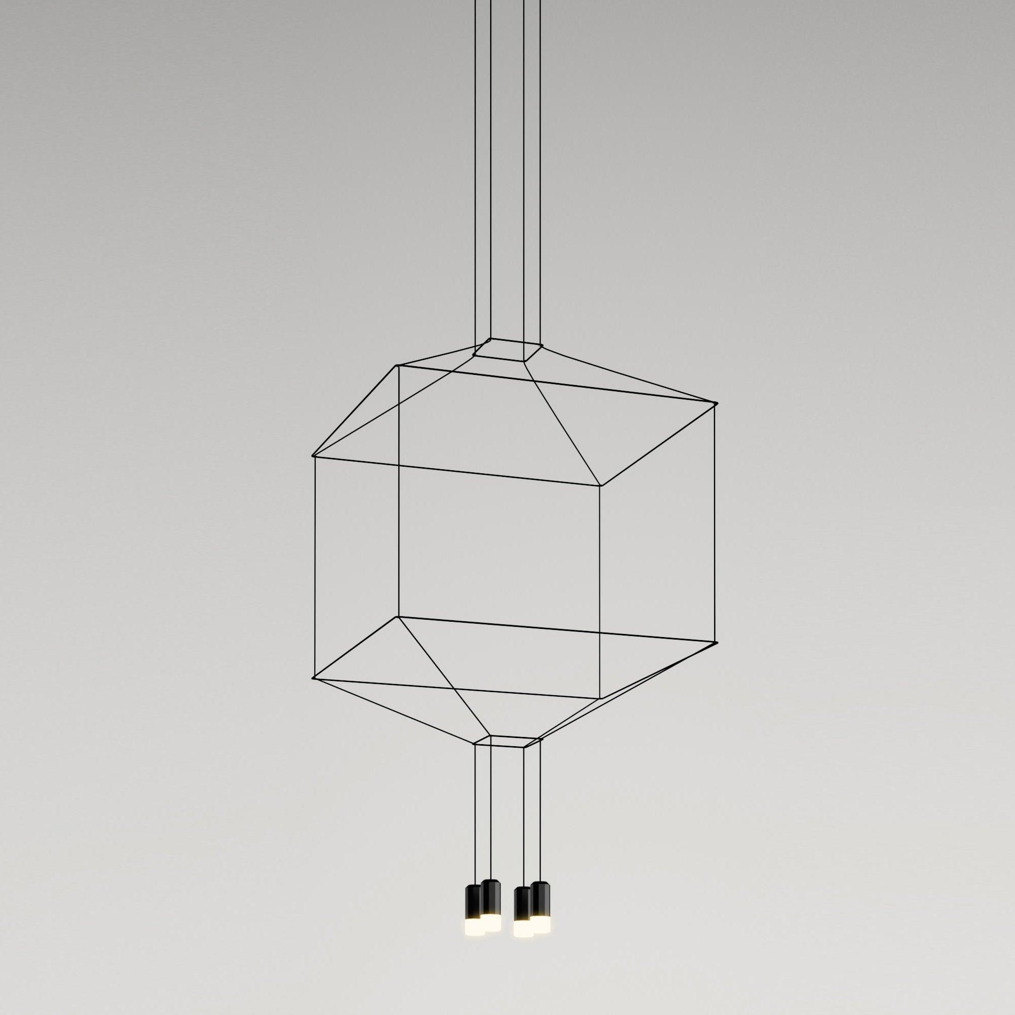 Elaalora Pendant Lamp Geometric Wire Black LED
