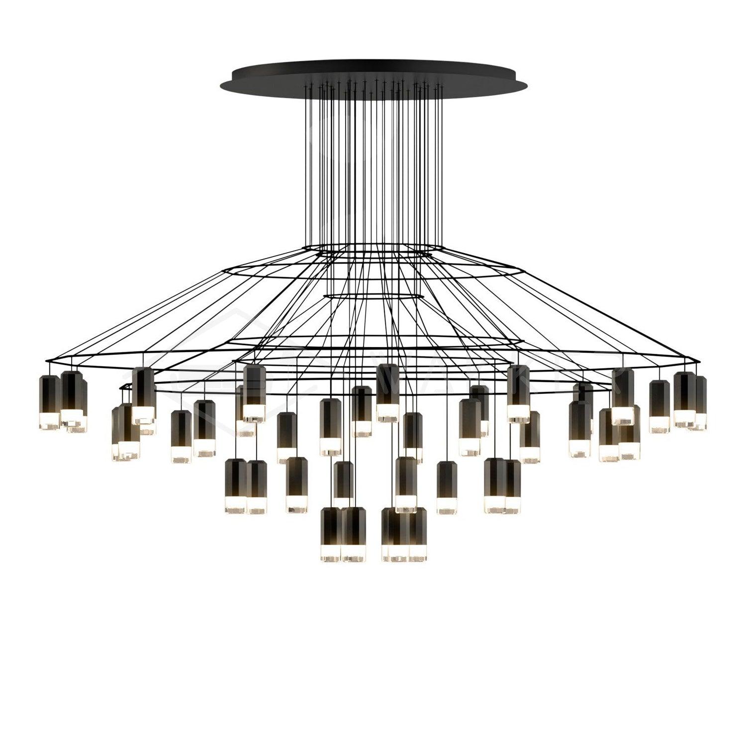Tevenq Chandelier Lines Black Wireframe LED