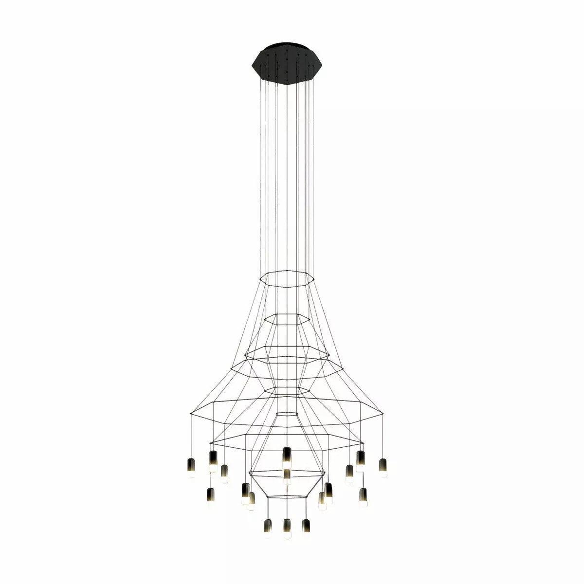 Tevenq Chandelier Lines Black Wireframe LED