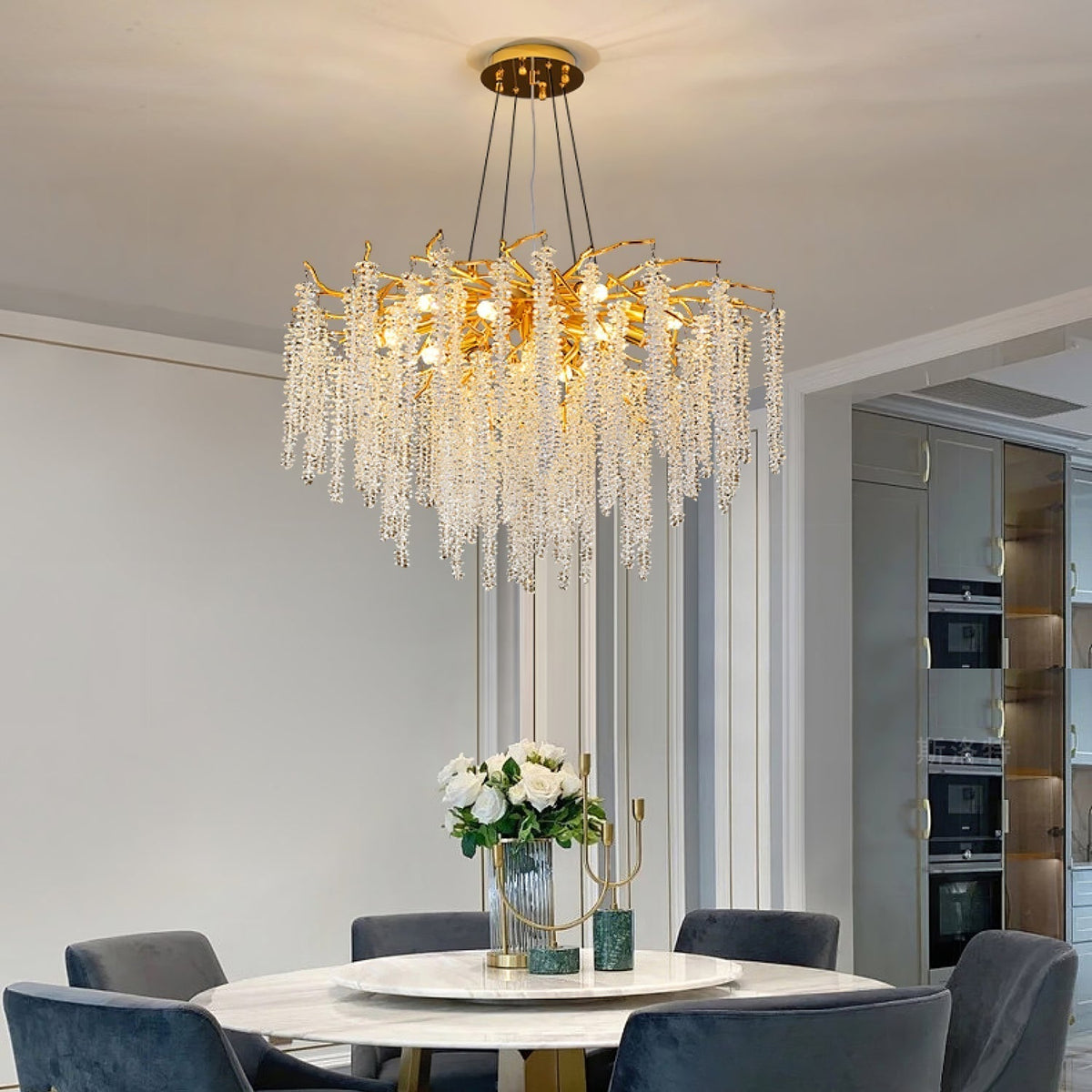 Elyivaine Chandelier Wisteria Flower Crystal