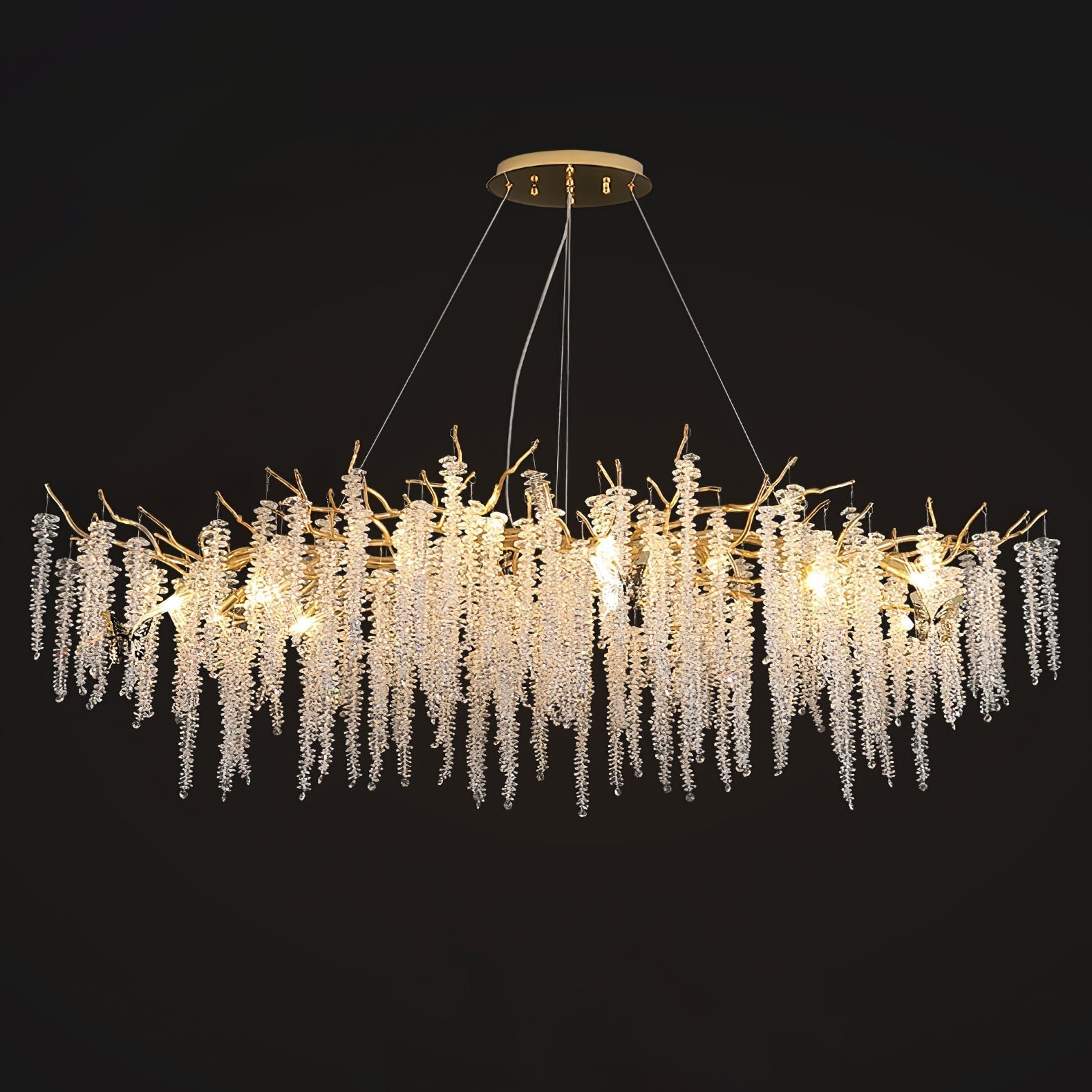 Elyivaine Chandelier Wisteria Flower Crystal
