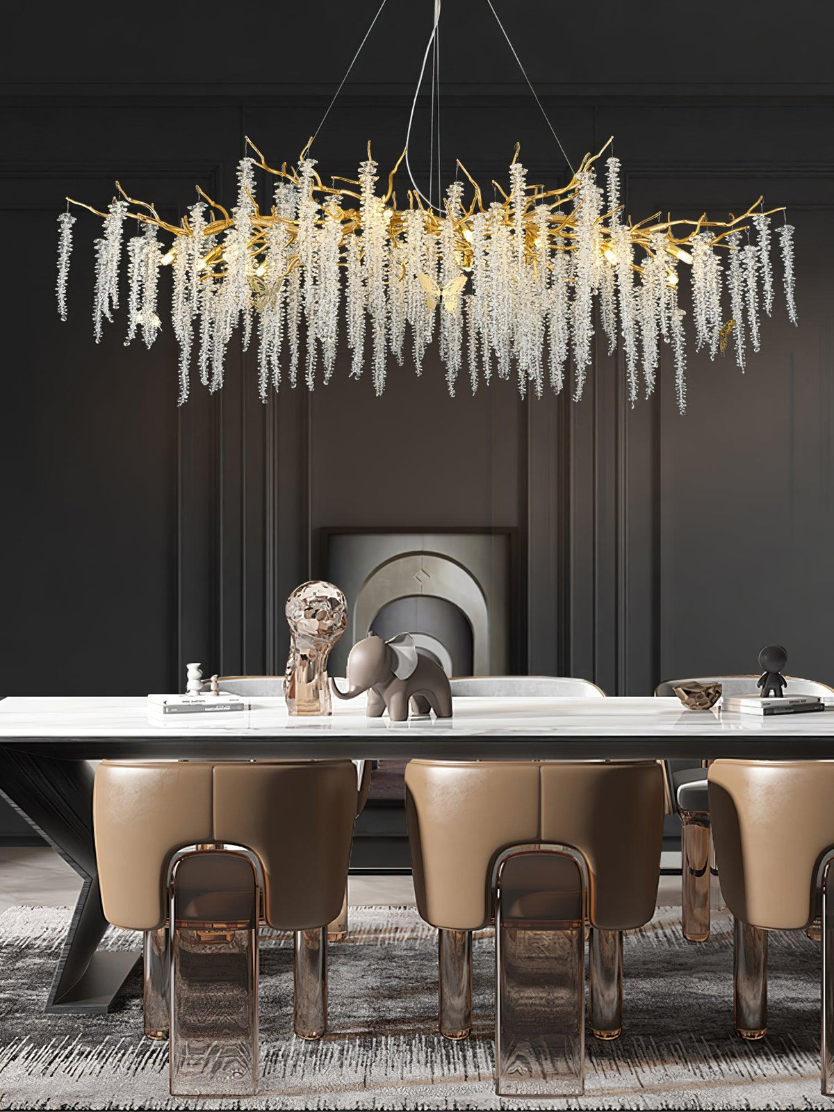 Elyivaine Chandelier Wisteria Flower Crystal