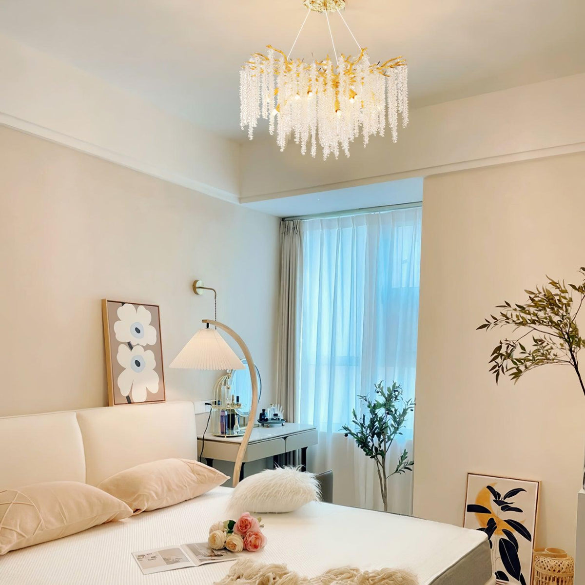 Elyivaine Chandelier Wisteria Flower Crystal