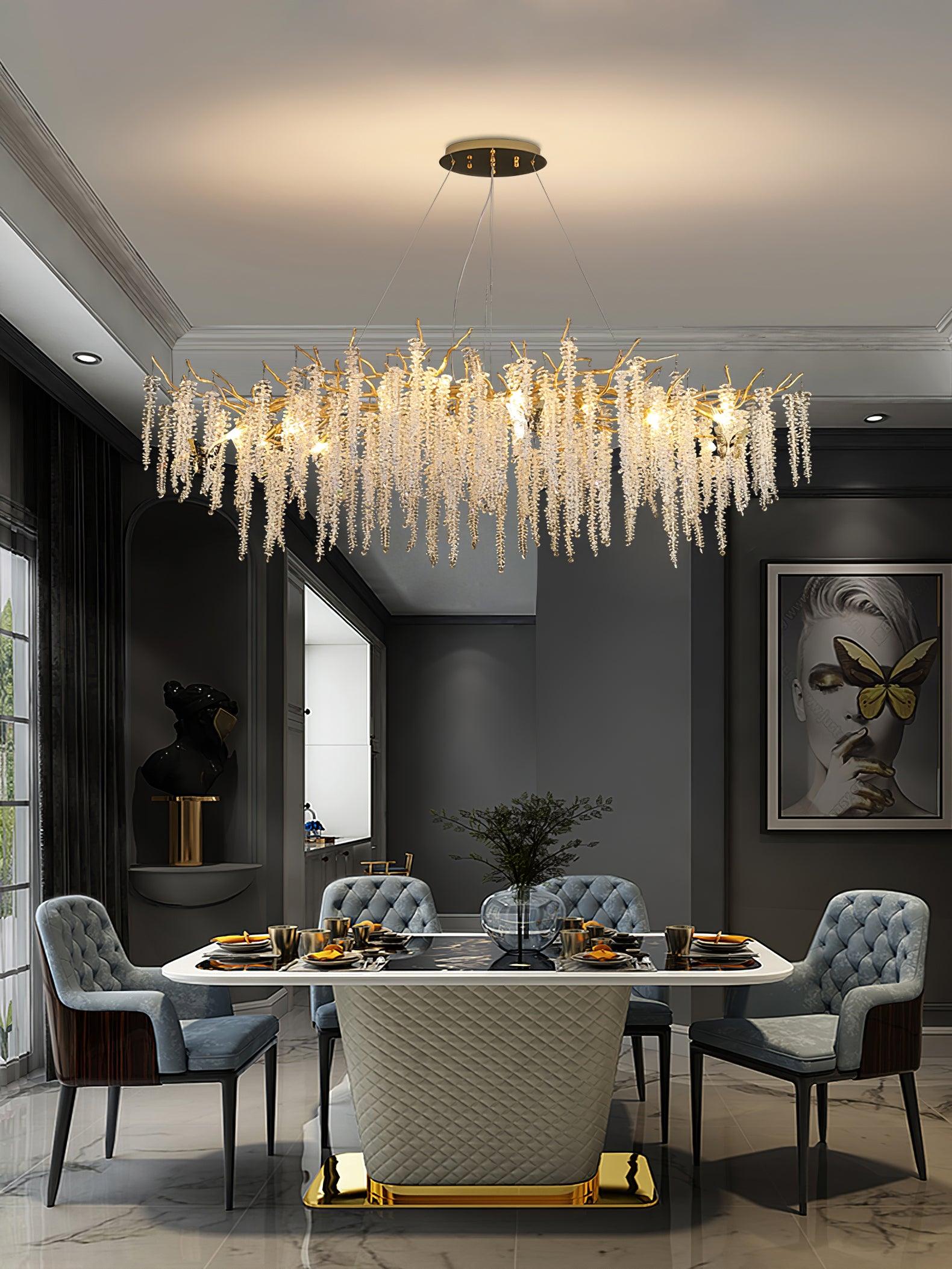 Elyivaine Chandelier Wisteria Flower Crystal
