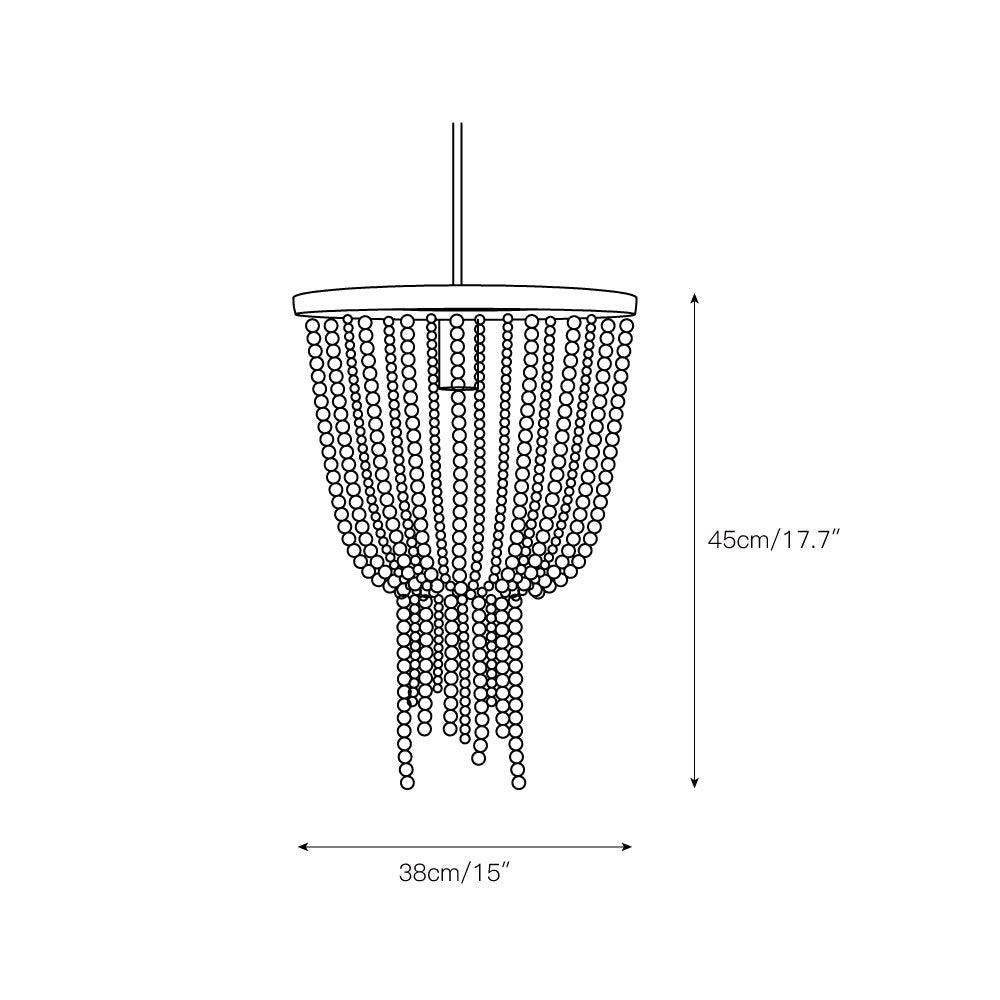Himinuvyi Modern Beaded Wooden Rope Chandelier - Neutral Decor