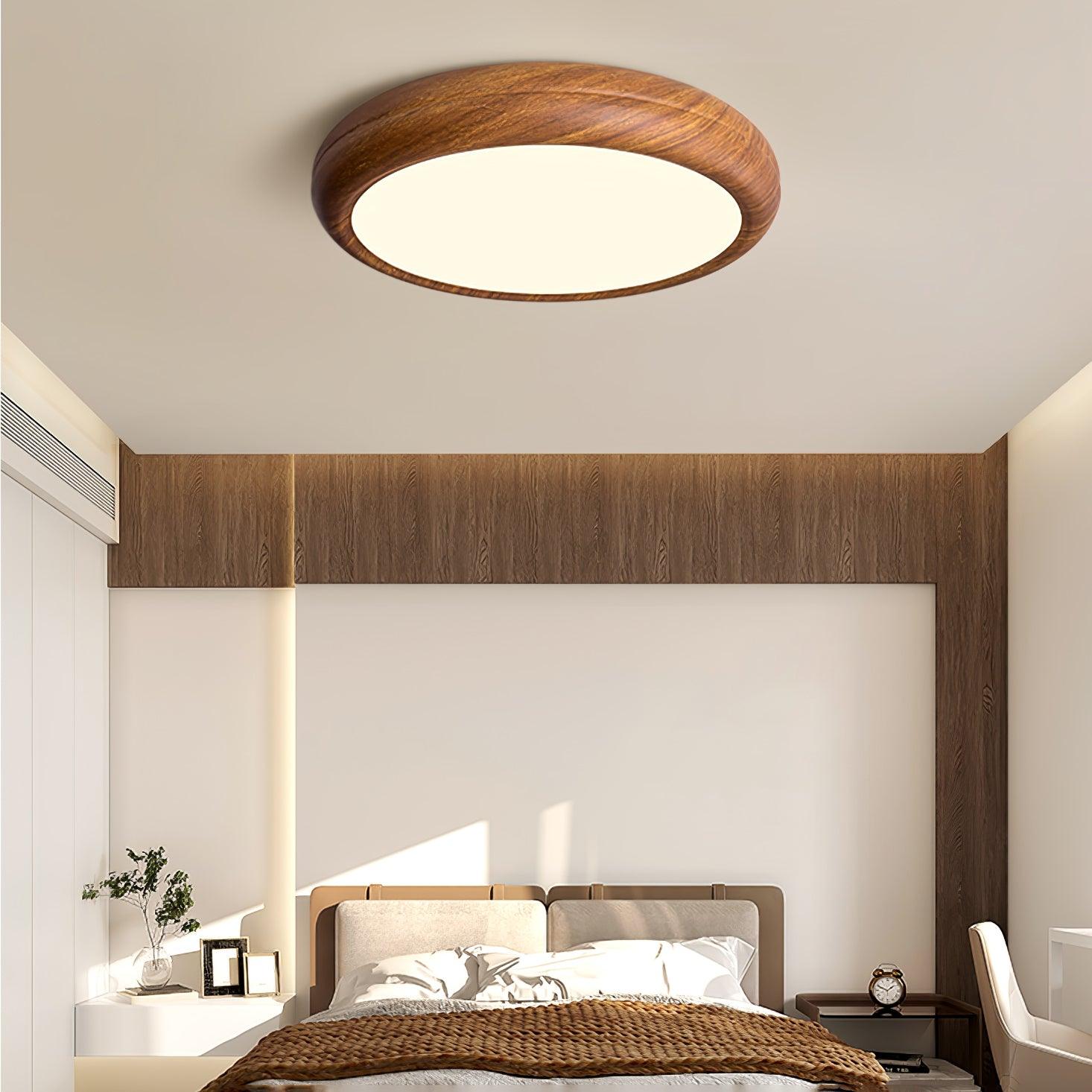 Orbis Wood Wood Grain Round Ceiling Light - Neutral Decor